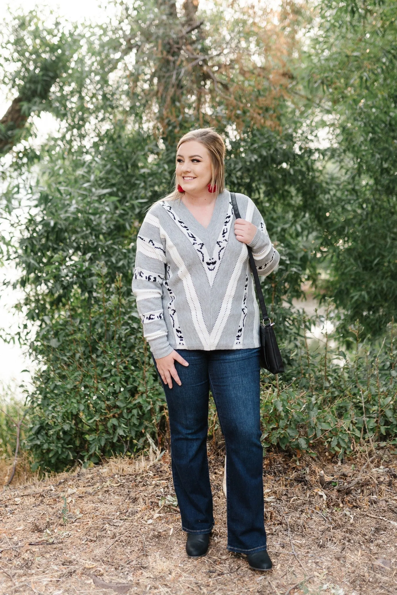 It's Leopard Time V Neck Sweater