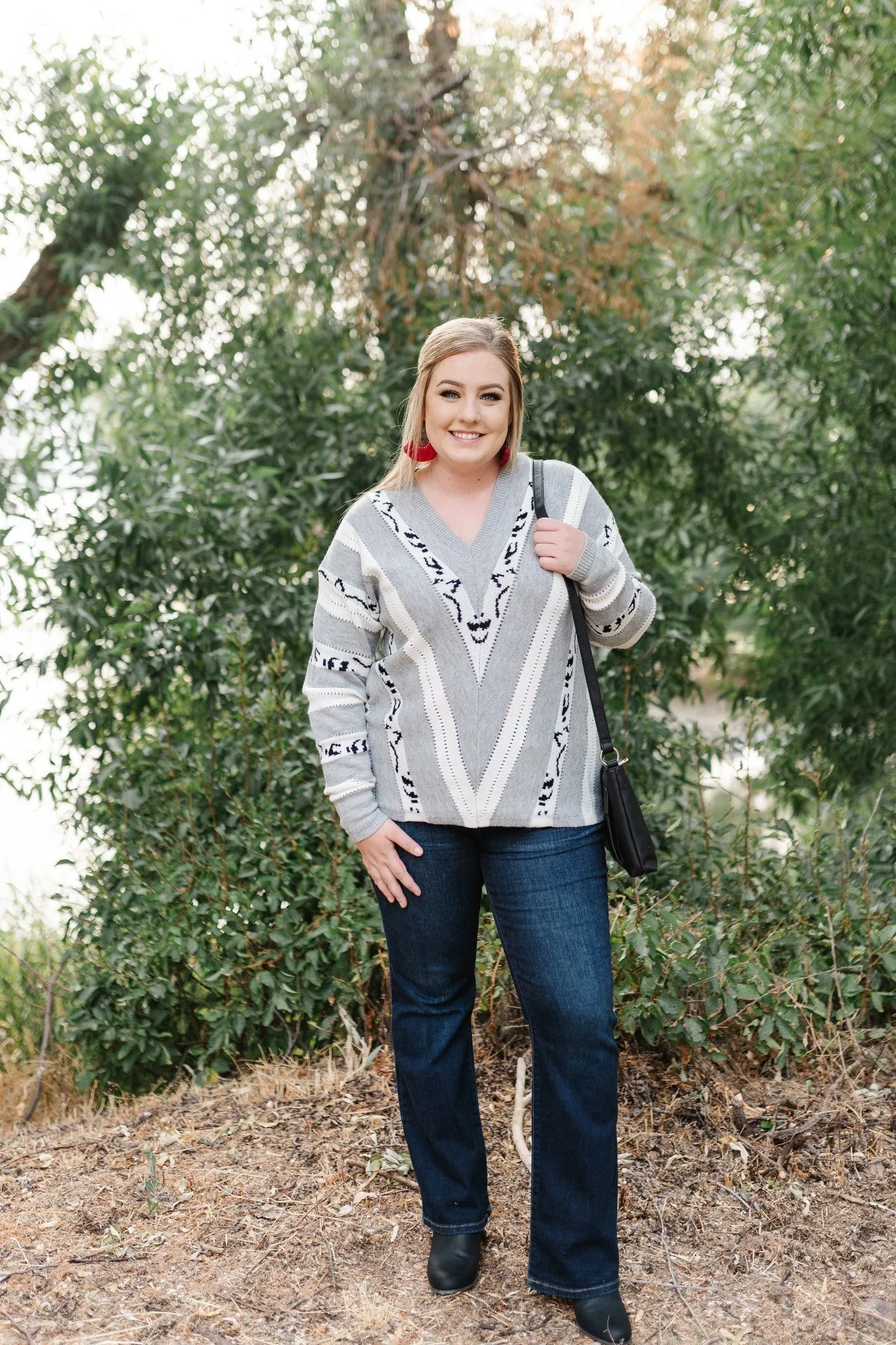 It's Leopard Time V Neck Sweater