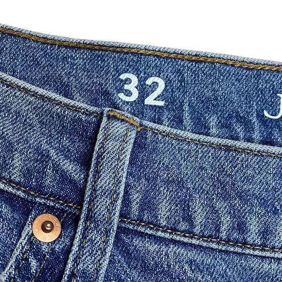 J Crew Jeans 9&quot; Demi Boot Crop Women 32 Raw Hem Denim Blue High Rise NWT BP584