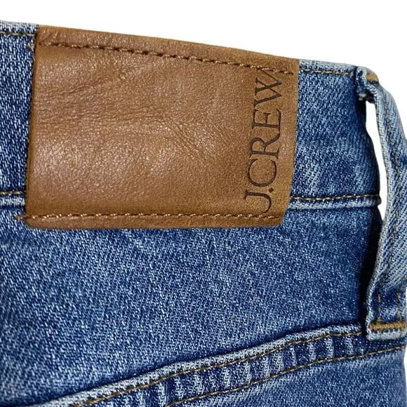 J Crew Jeans 9&quot; Demi Boot Crop Women 32 Raw Hem Denim Blue High Rise NWT BP584
