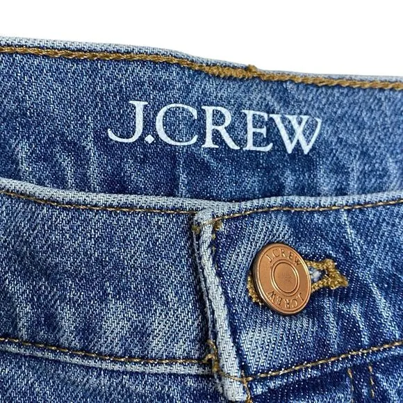 J Crew Jeans 9&quot; Demi Boot Crop Women 32 Raw Hem Denim Blue High Rise NWT BP584