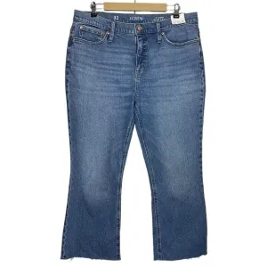 J Crew Jeans 9&quot; Demi Boot Crop Women 32 Raw Hem Denim Blue High Rise NWT BP584