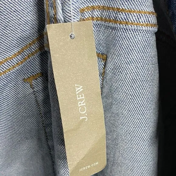 J Crew Jeans 9&quot; Demi Boot Crop Women 32 Raw Hem Denim Blue High Rise NWT BP584
