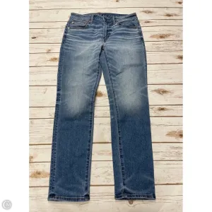 Jeans Skinny By American Eagle In Blue Denim, Size: 12