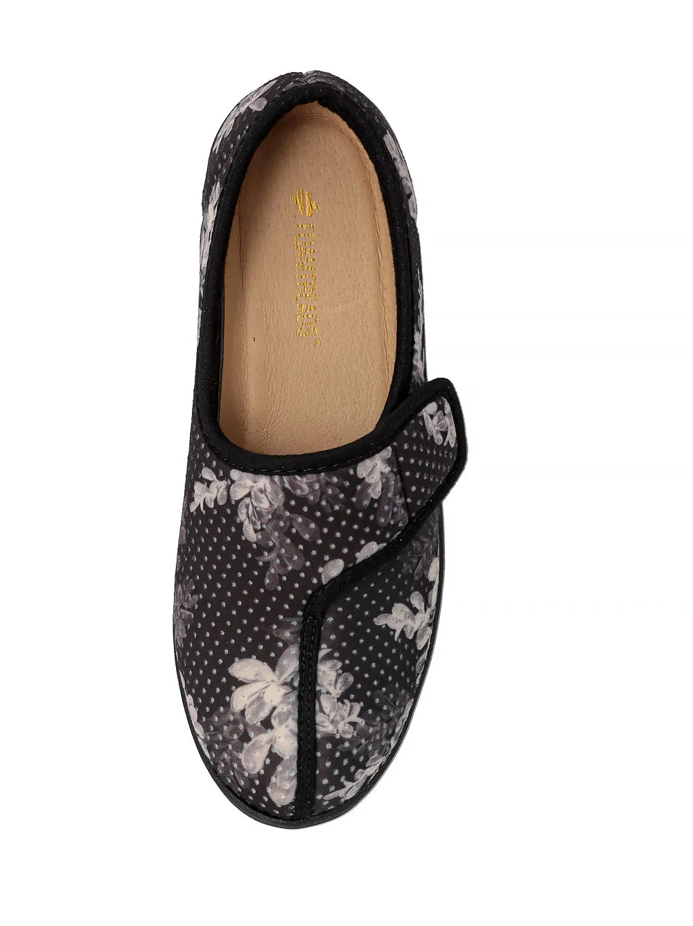 Jewel 2 Black Printed Flower Women's Slipper