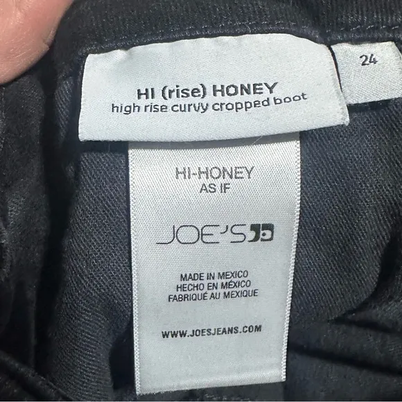 Joe's HI(rise) Curvy Cropped Boot Jeans in Black - 24  NWOT