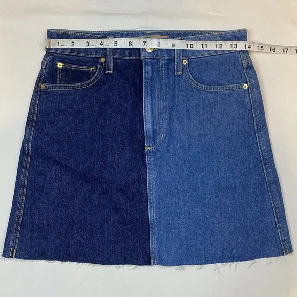 Joe's Jeans The Bella High Rise Size 26 Two Tone Blue Denim Skirt NWT $178
