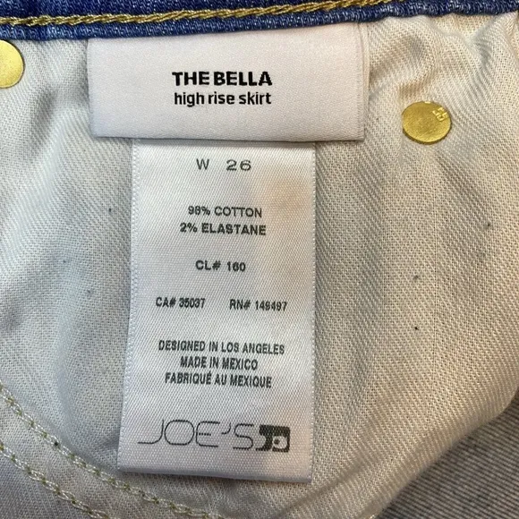 Joe's Jeans The Bella High Rise Size 26 Two Tone Blue Denim Skirt NWT $178