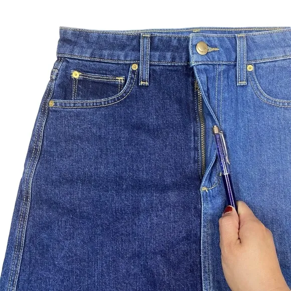 Joe's Jeans The Bella High Rise Size 26 Two Tone Blue Denim Skirt NWT $178