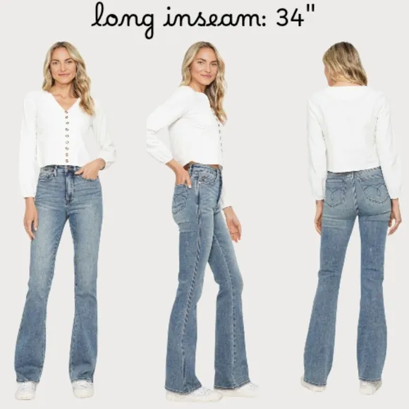 Judy Blue High Rise Tummy Control Classic Bootcut Jeans Long Inseam Various NEW