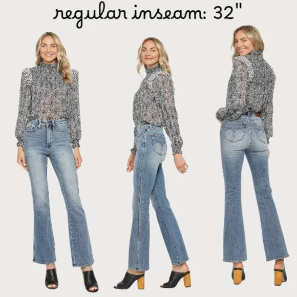 Judy Blue High Rise Tummy Control Classic Bootcut Jeans Long Inseam Various NEW
