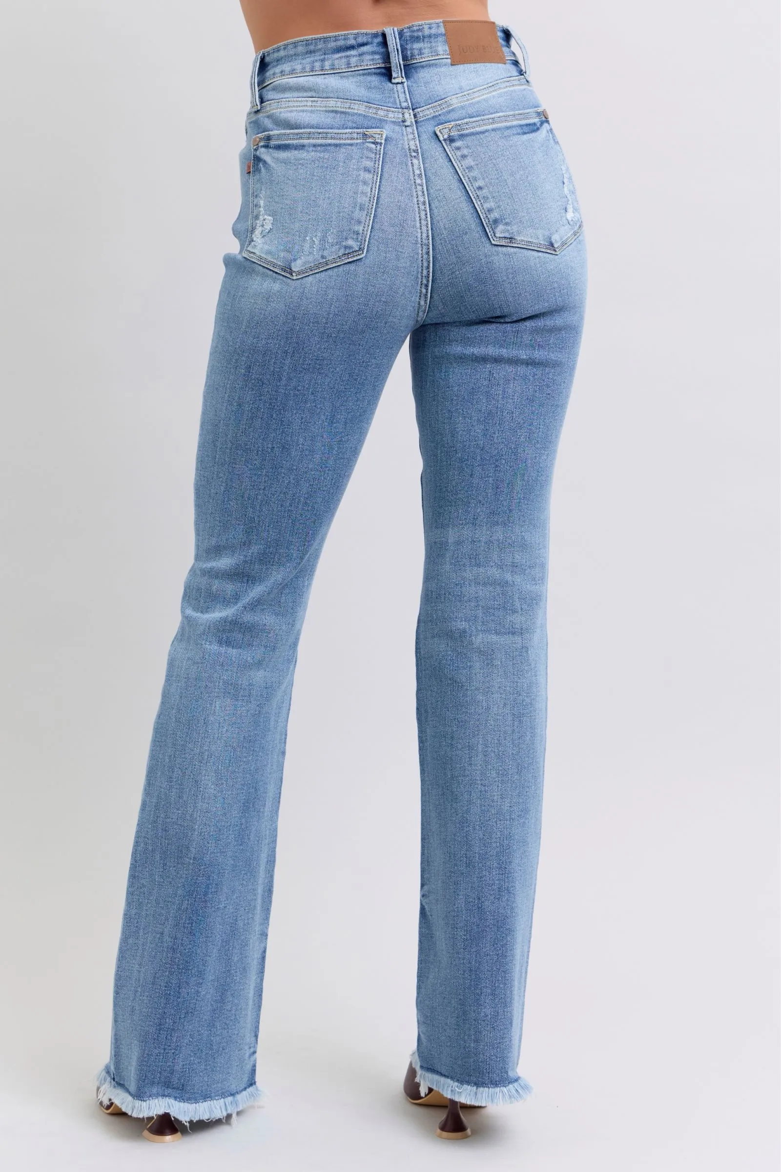Judy Blue High Waist Frayed Bootcut Jeans