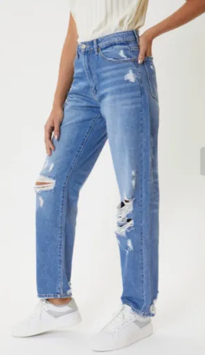 KanCan High Rise Distressed Boyfriend Jeans