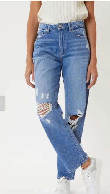 KanCan High Rise Distressed Boyfriend Jeans