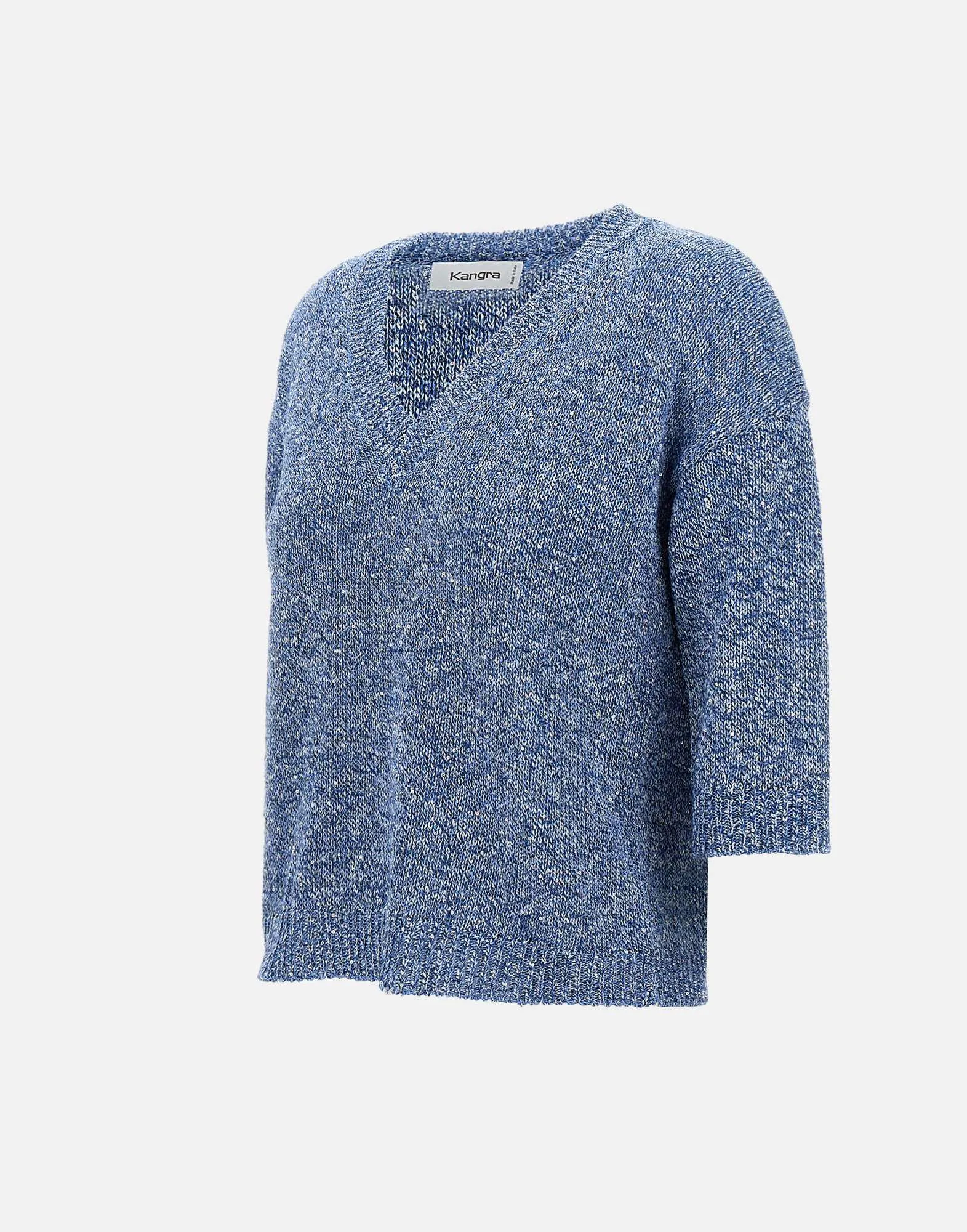 Kangra Blue Cotton Viscose Sequin Sweater