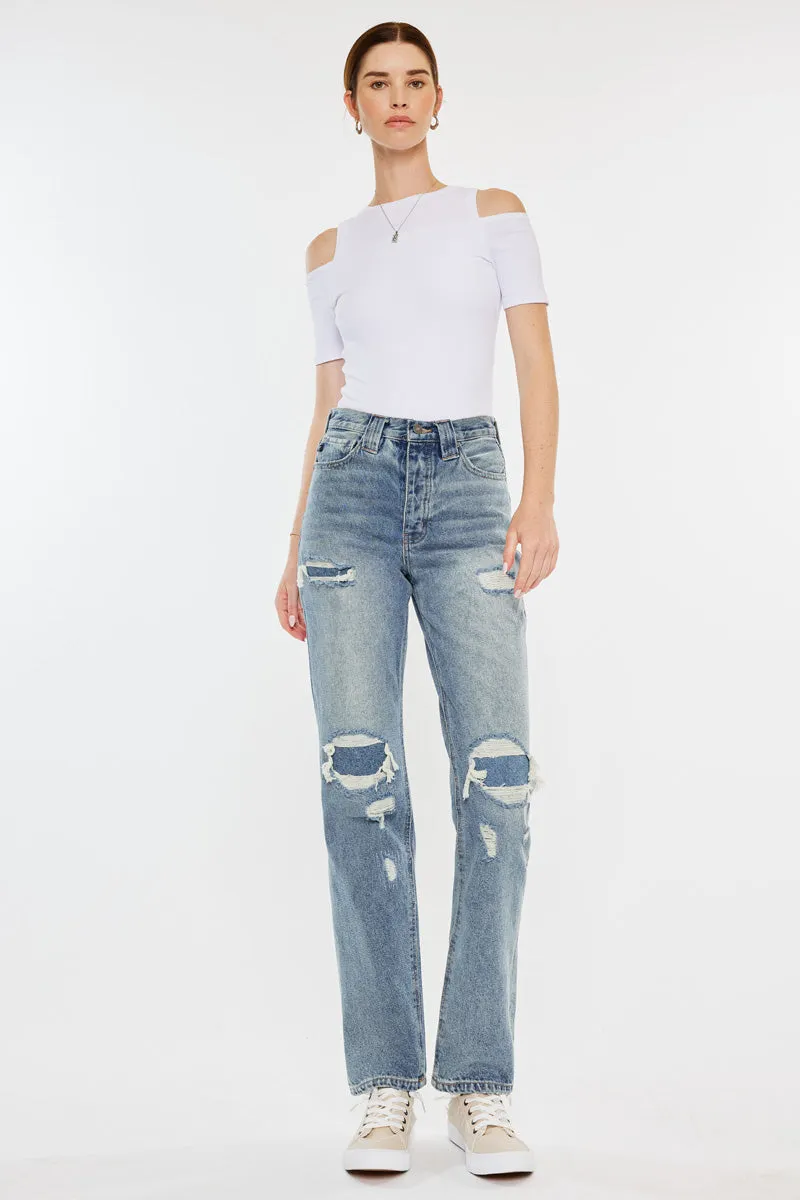 Karine Ultra High Rise 90's Straight Leg Jeans