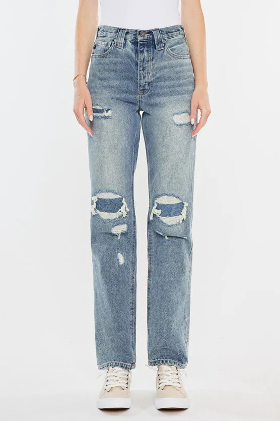 Karine Ultra High Rise 90's Straight Leg Jeans