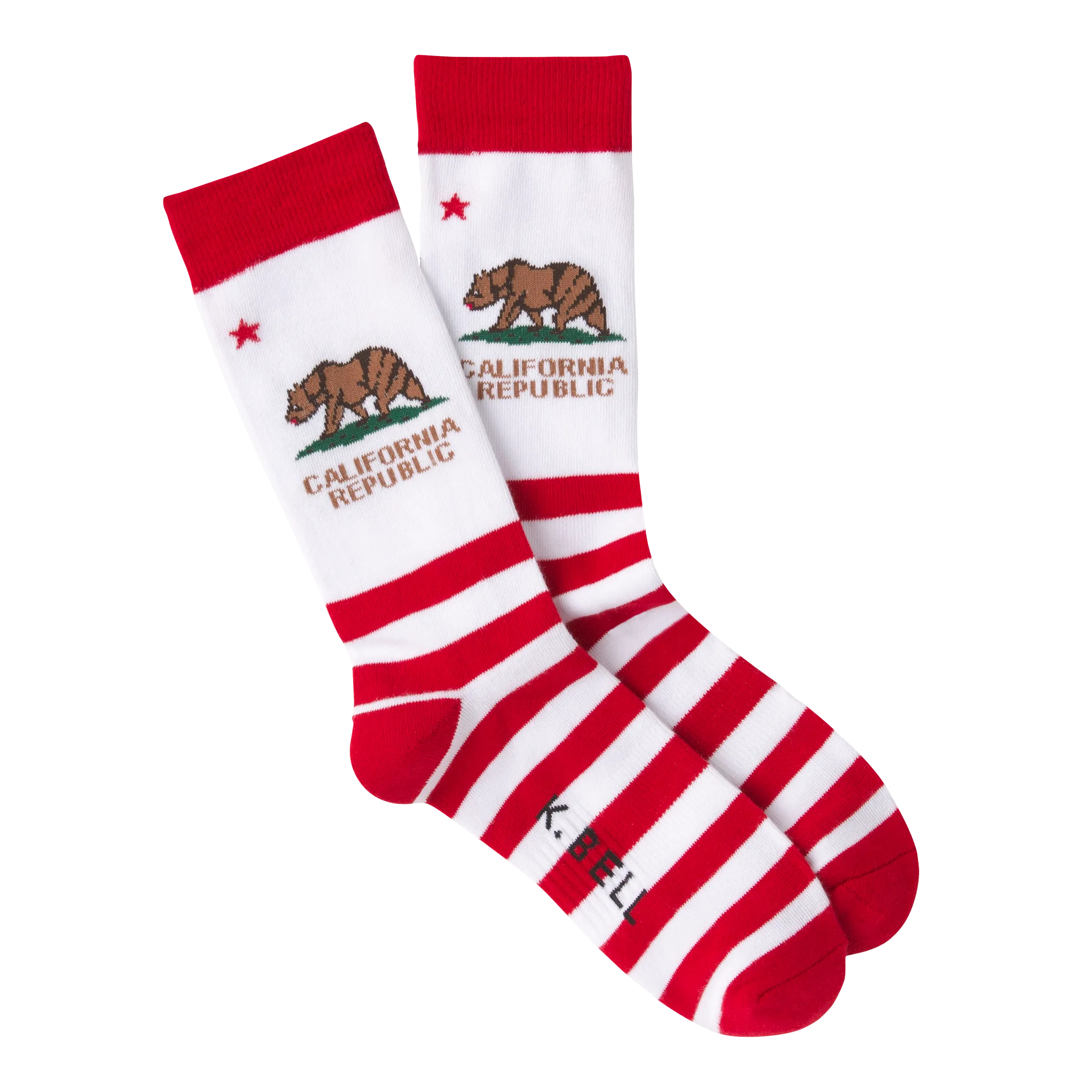 K.Bell Men's American Made CA Republic Crew Socks