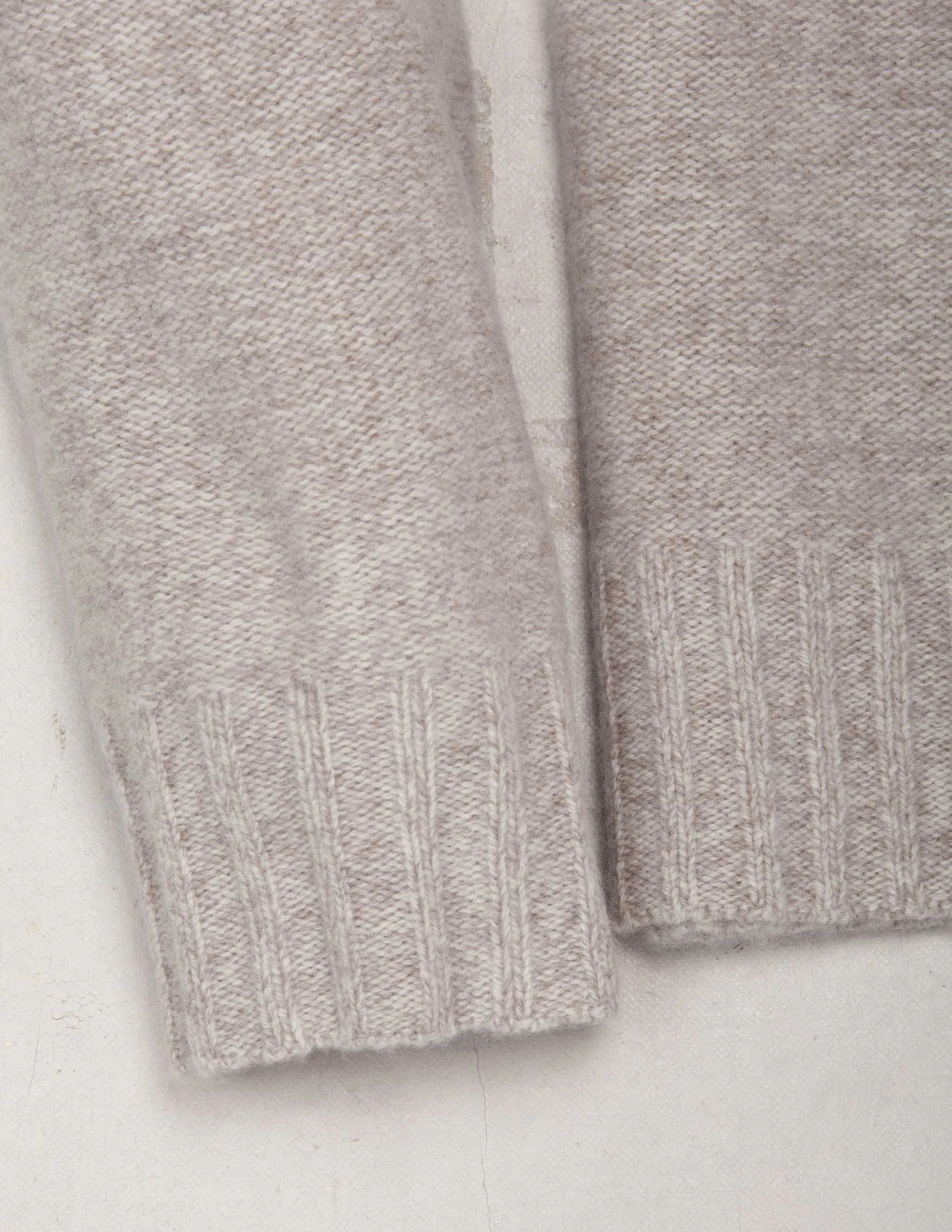 Kent Wool Crewneck Sweater in Khaki Marl