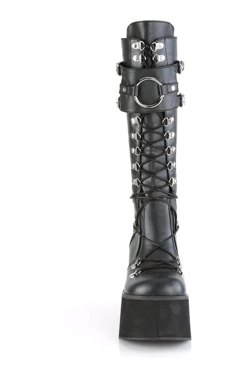 KERA-200 Black Vegan Leather Knee Boot