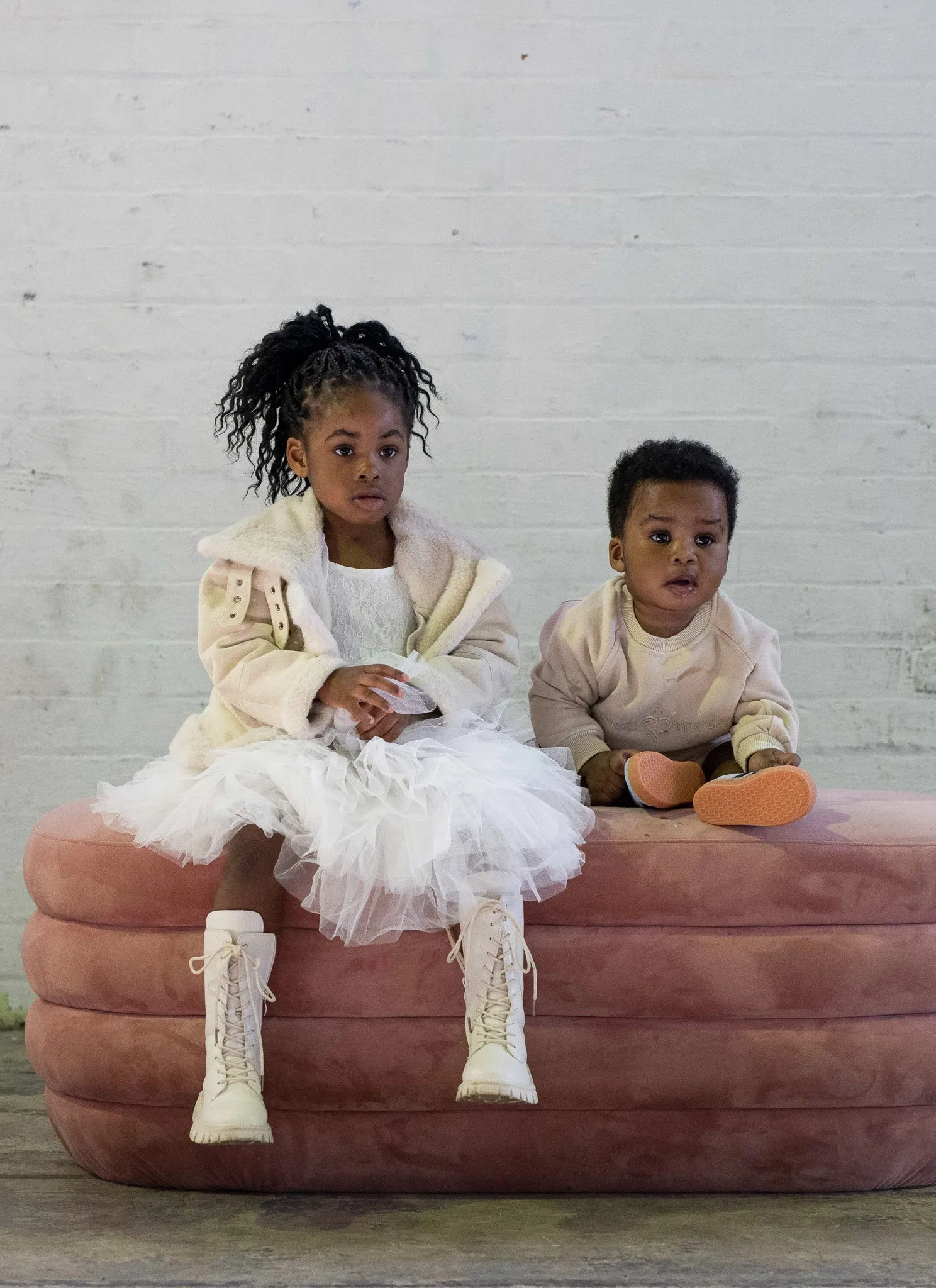 Kids Knee High Boots Chalk