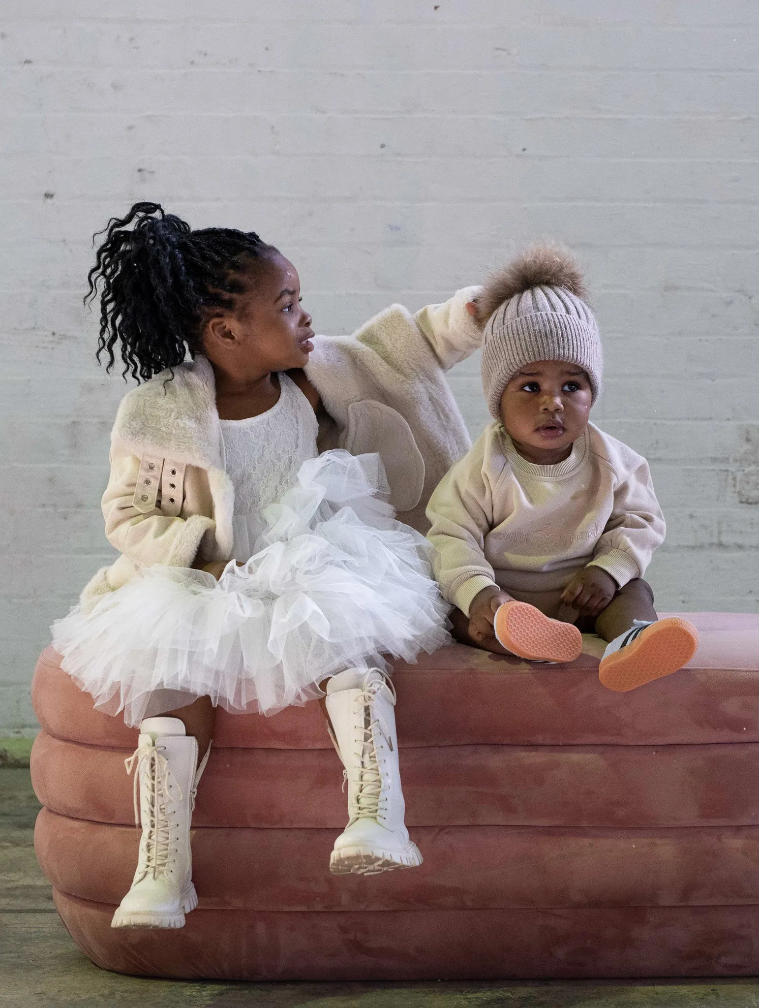 Kids Knee High Boots Chalk