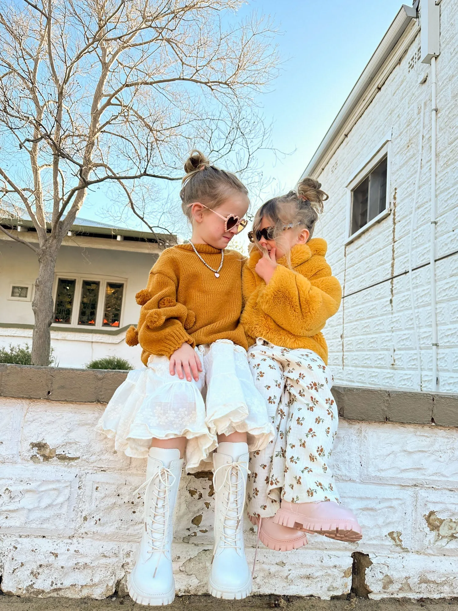 Kids Knee High Boots Chalk