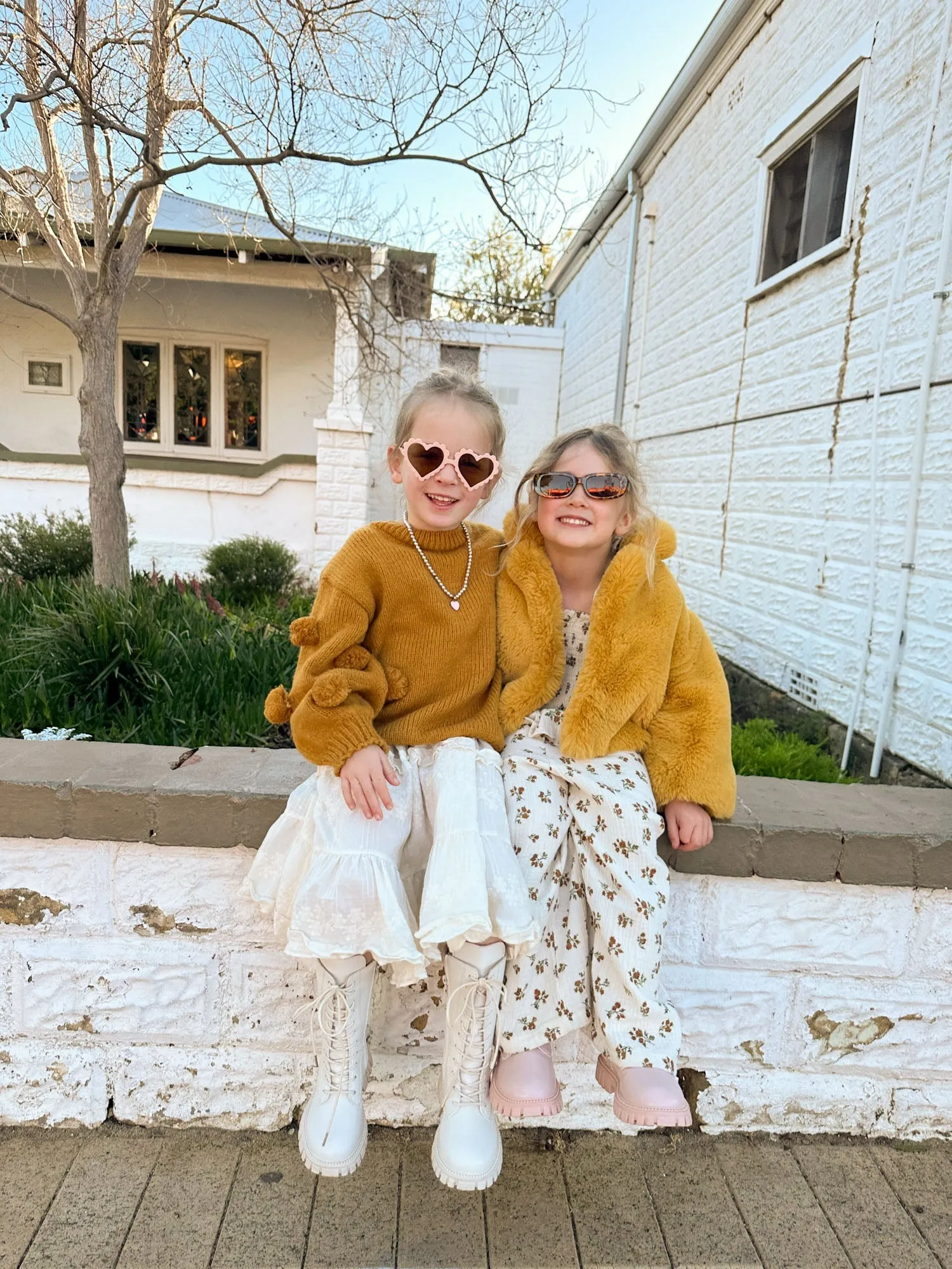 Kids Knee High Boots Chalk