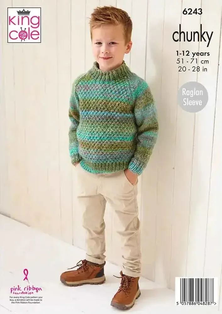King Cole Cottagespun Chunky Sweaters Pattern 6243