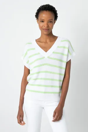 Kinross Stripe Cap Sleeve Vee