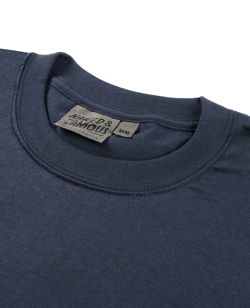 Koi Waves Pocket Tee Navy