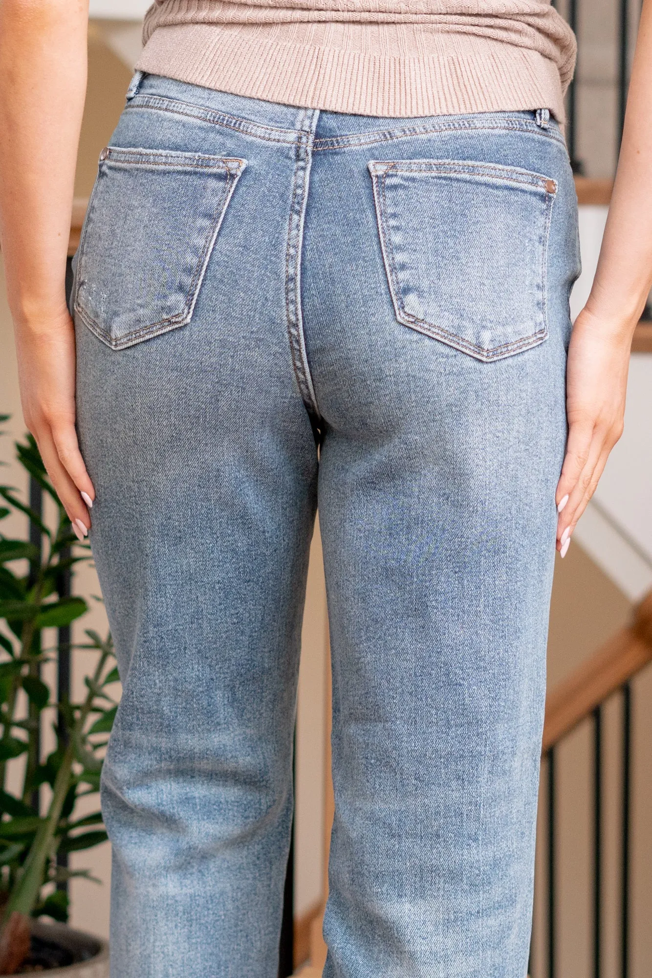 Kristine Rigid Magic High Rise Distressed Straight
