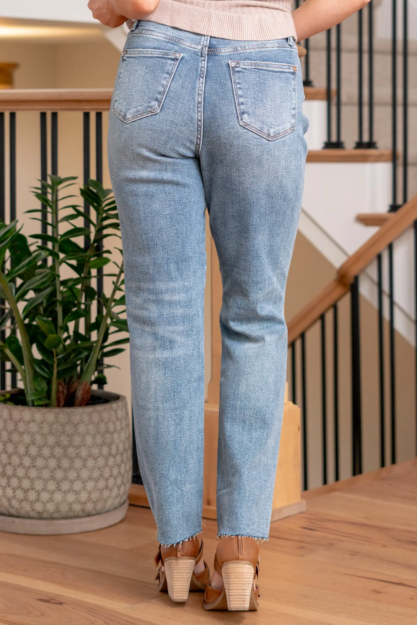 Kristine Rigid Magic High Rise Distressed Straight