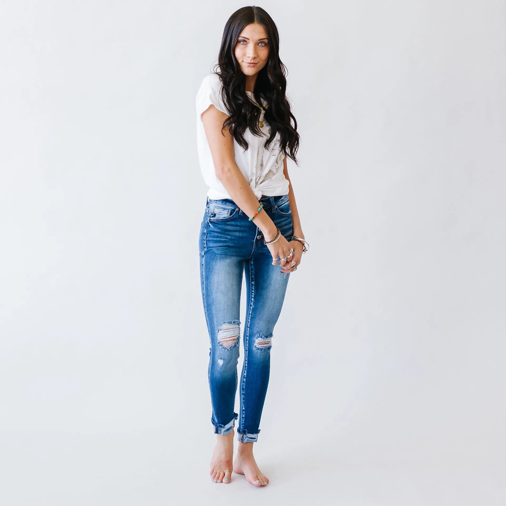 Kylie Kancan High Rise Button Fly Denim