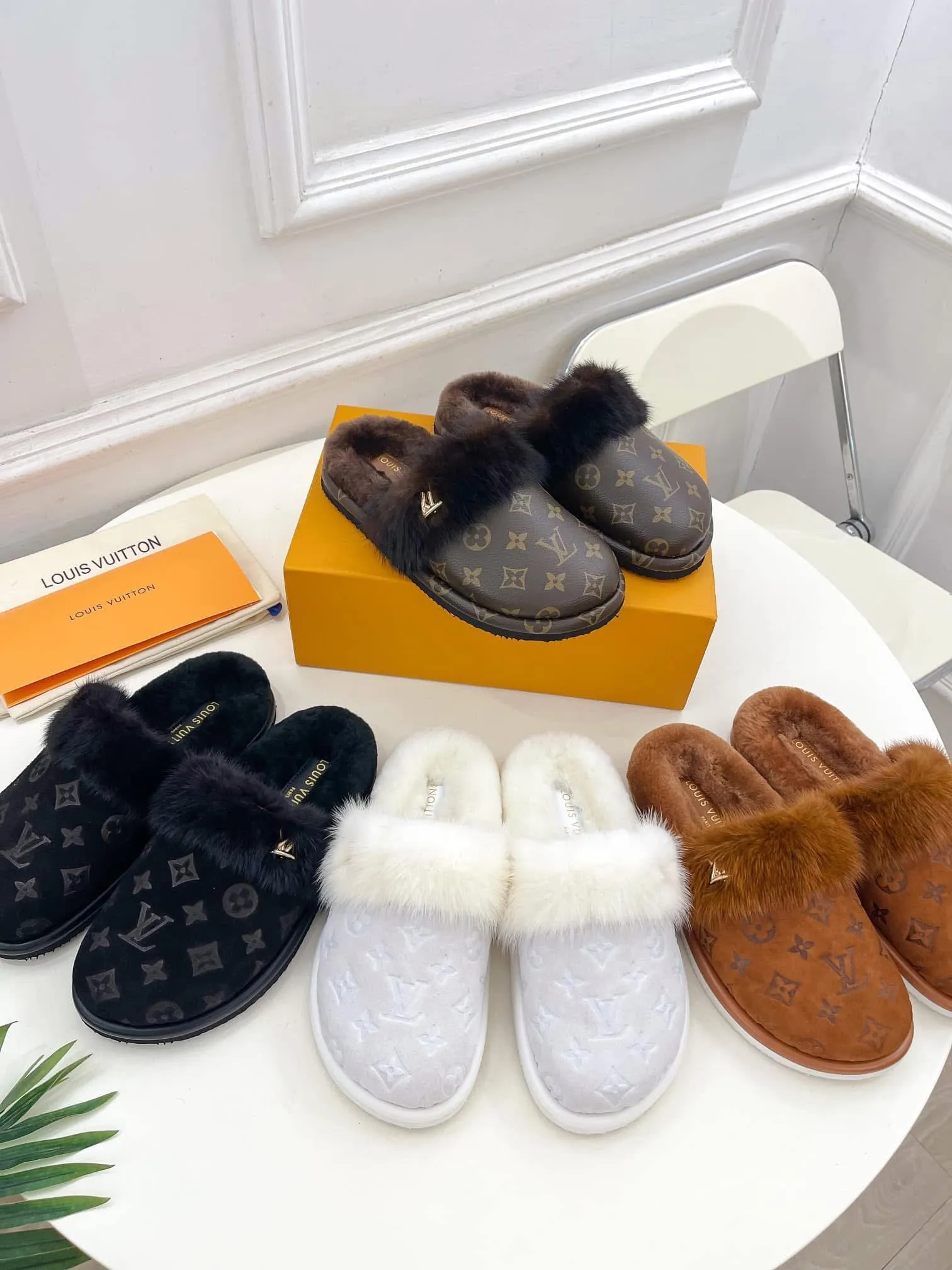 L fuzzy house slippers