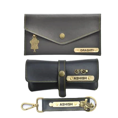 Ladies 3 Pc Combo 1.0 (Minimal Clutch 1.0, Eyewear, Keychain with Hook) (Grey)