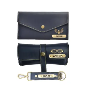 Ladies 3 Pc Combo 1.0 (Minimal Clutch 1.0, Eyewear, Keychain with Hook) (Royal Blue)