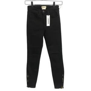 L'Agence noir black skinny zip jeans size 25