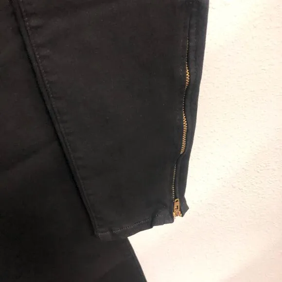 L'Agence noir black skinny zip jeans size 25