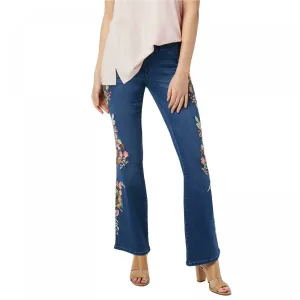 Laurie Felt Plus Size Silky Denim Embroidered Boot-Cut Jeans