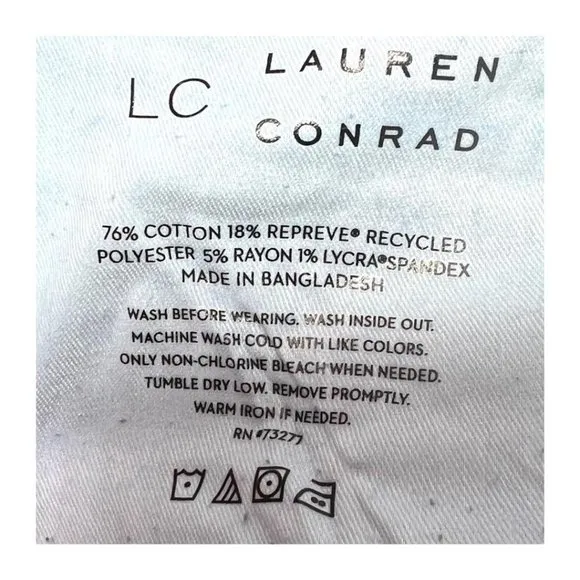 LC Lauren Conrad Womens High Rise Distressed Ankle Skinny Jeans Sz 10 NWT