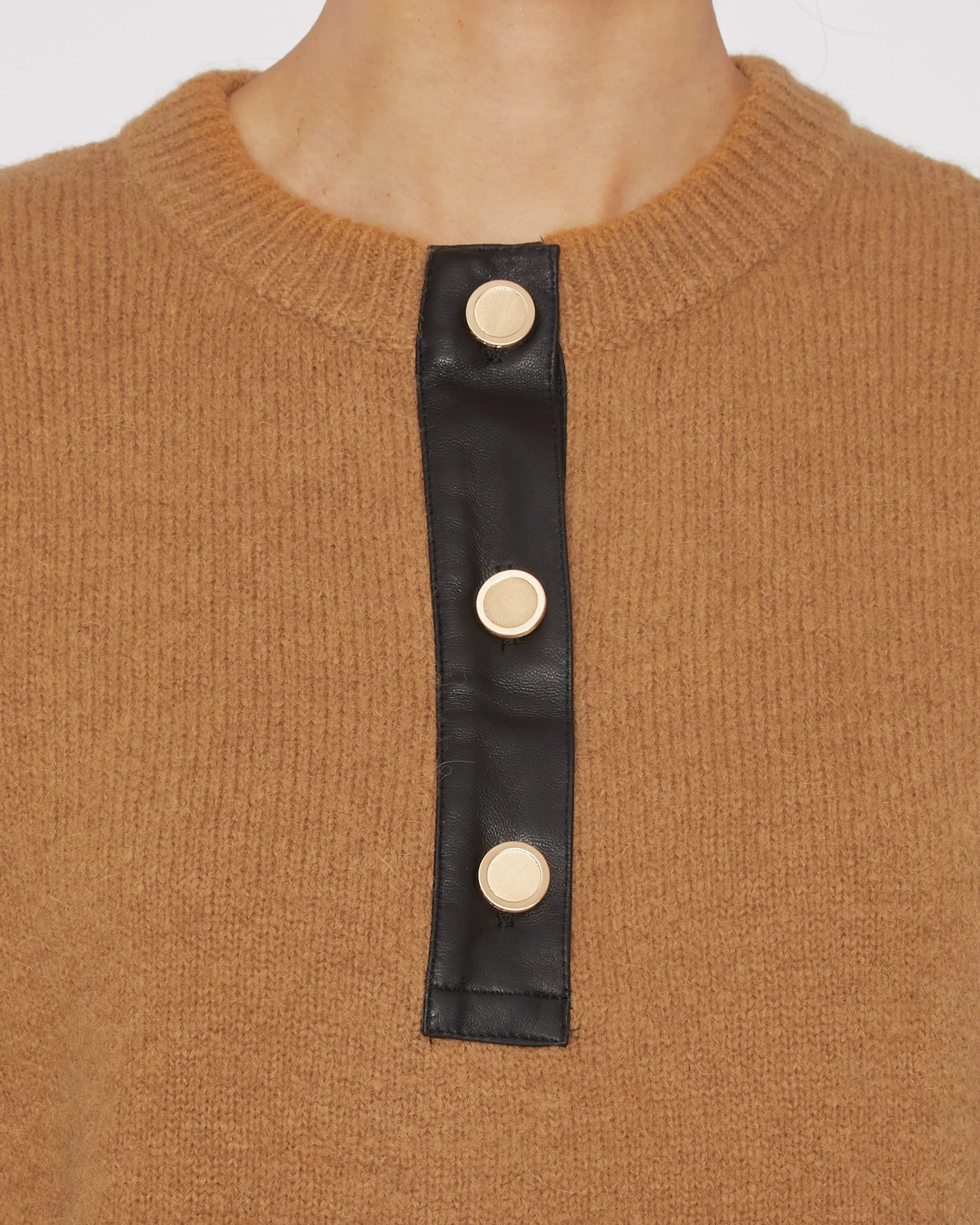 Leather Placket Henley