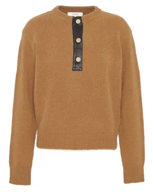 Leather Placket Henley