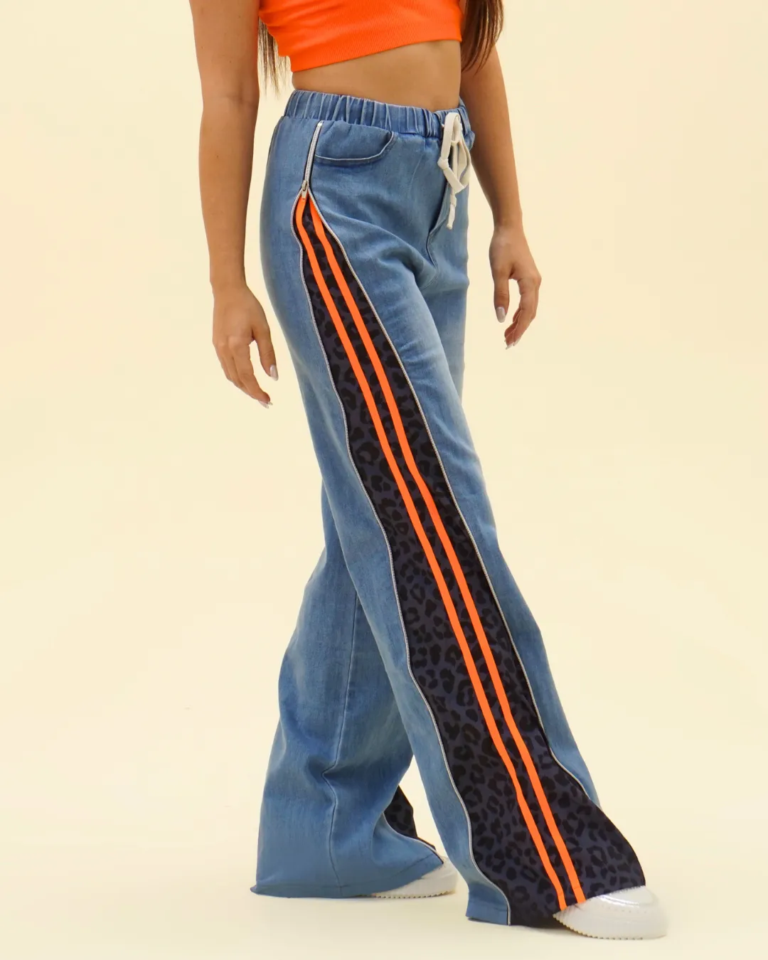 LEO ORANGE TRACK LINES JEAN