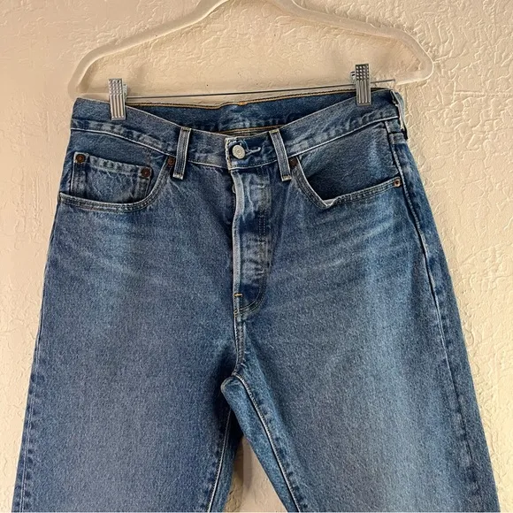 Levi's 501 150th Anniversary Edition High Waisted Straight Leg Jeans Heart Patch