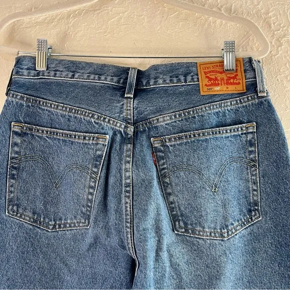 Levi's 501 150th Anniversary Edition High Waisted Straight Leg Jeans Heart Patch