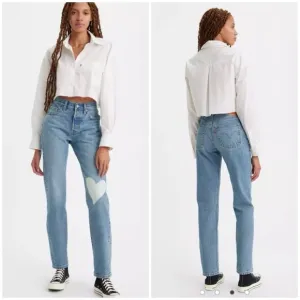 Levi's 501 150th Anniversary Edition High Waisted Straight Leg Jeans Heart Patch