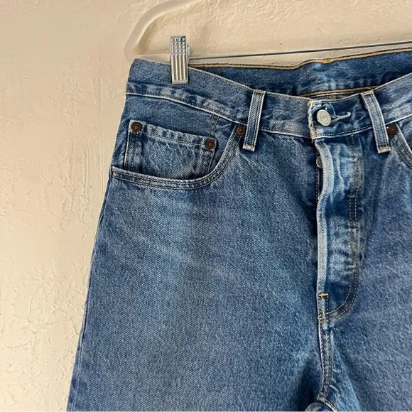 Levi's 501 150th Anniversary Edition High Waisted Straight Leg Jeans Heart Patch