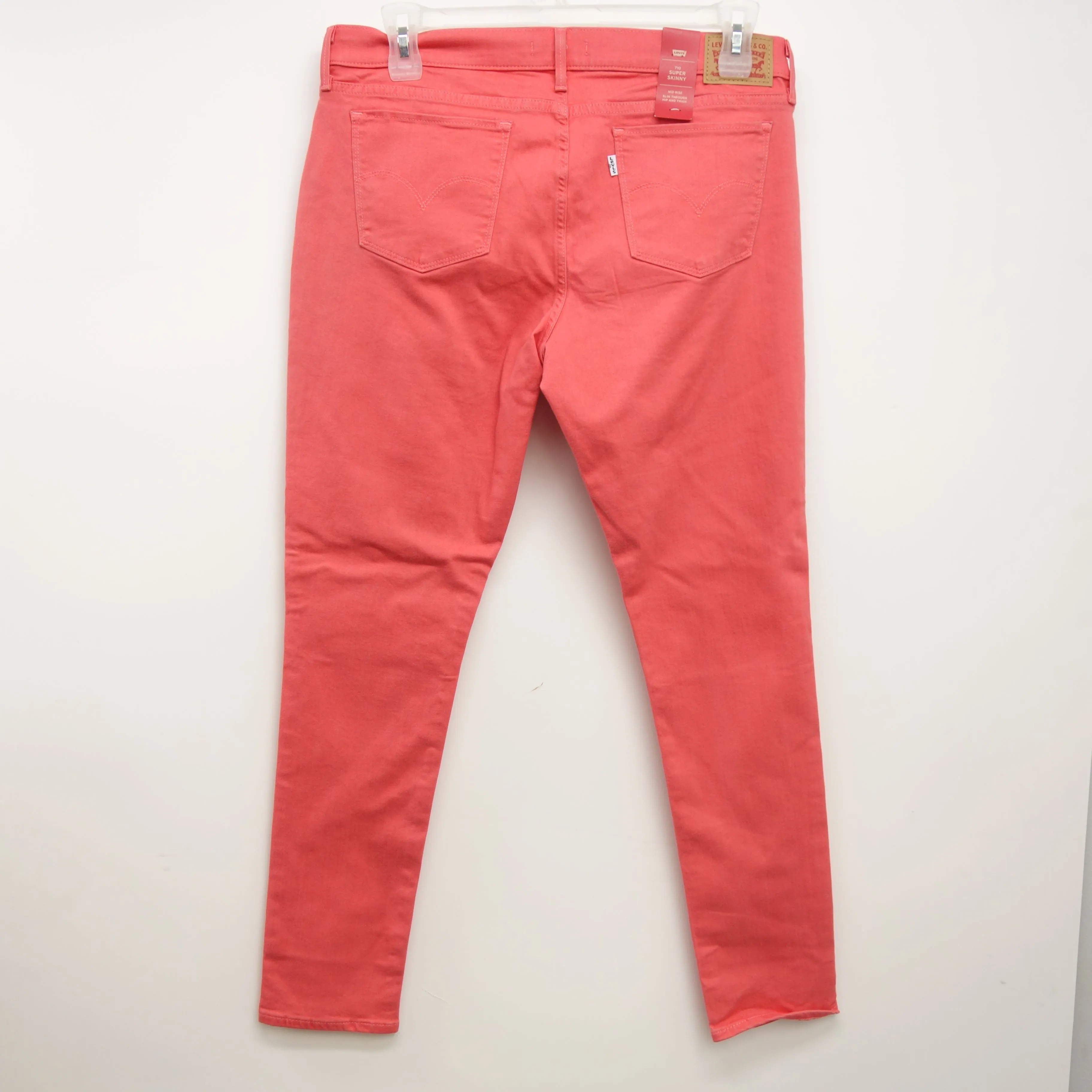 Levi's 710 0159 Womens Coral Super Skinny Denim Jeans Size 16M / 33 x 30