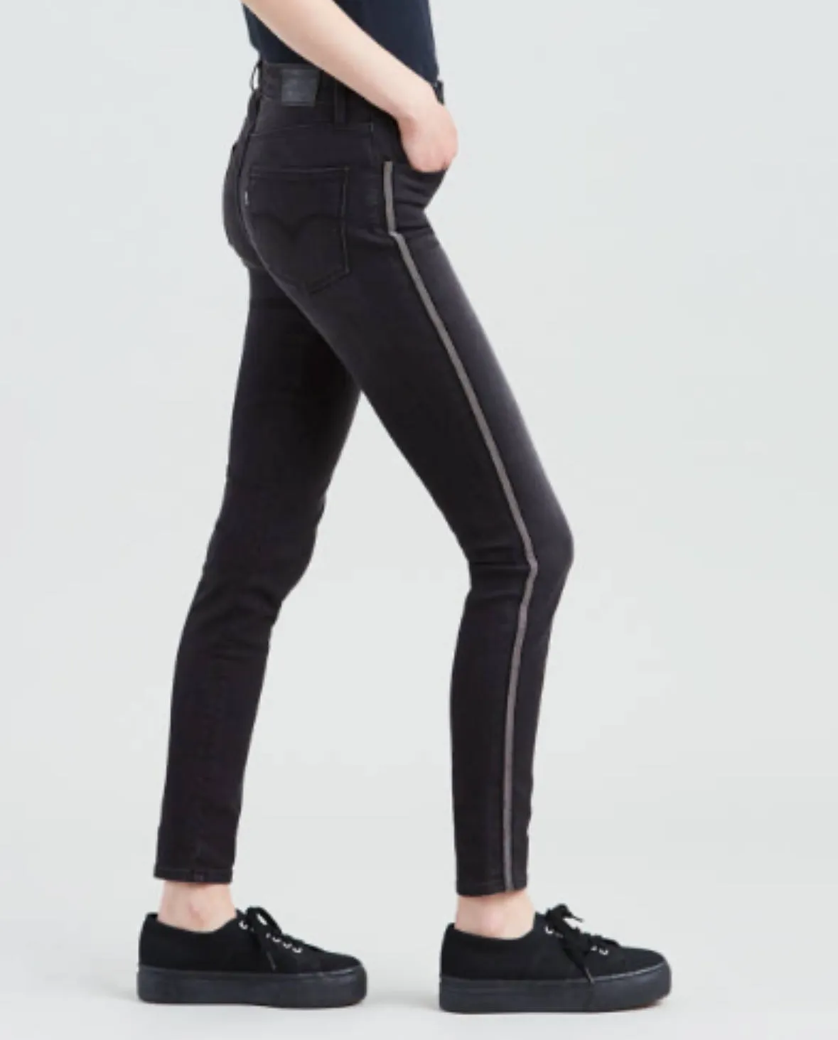 Levi’s 721 High Rise Bling Side Black Skinny Jeans